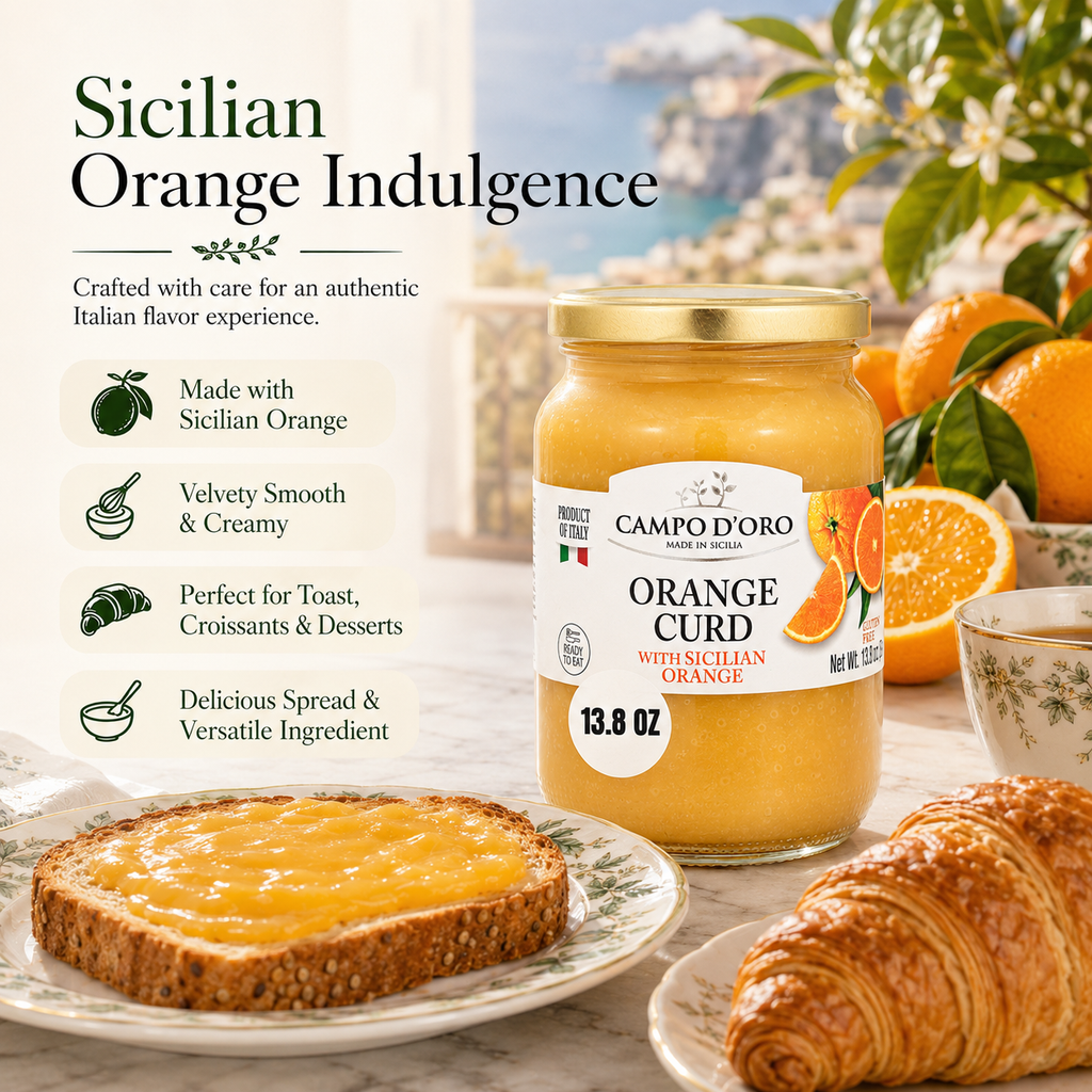 Campo D'Oro, Orange Curd, Sicilian Orange custard cream 13.8 oz