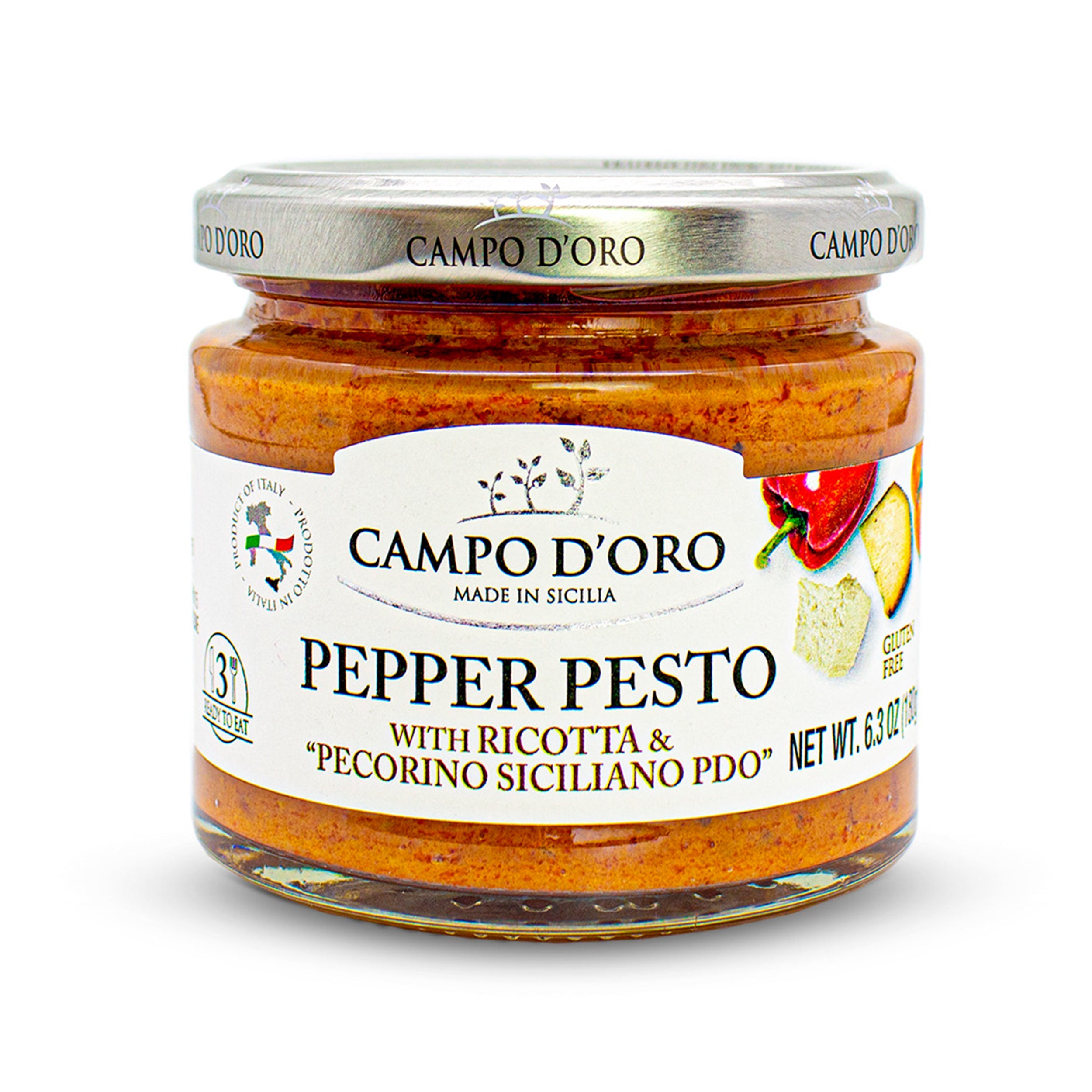 Campo D'Oro, Pepper and Ricotta Pesto with Pecorino, 6.35oz