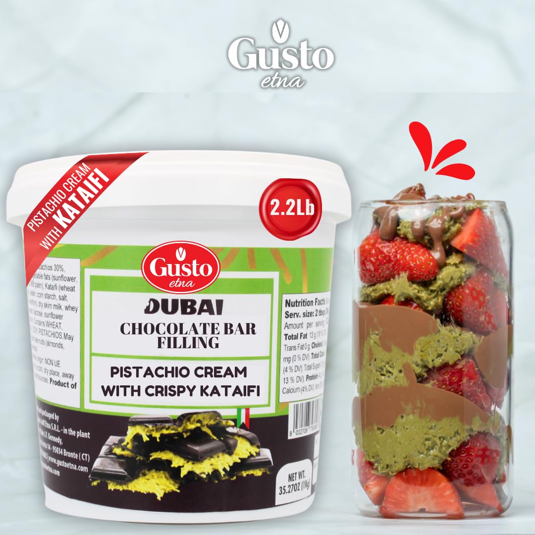 Gusto Etna Dubai Chocolate Pistachio Filling – 30% Pistachio, 2.2 lb
