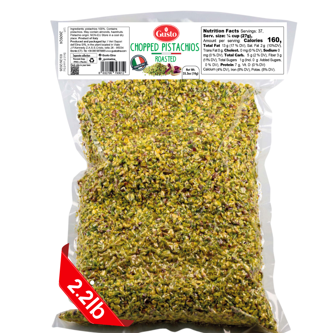 Gusto Etna Roasted Chopped Pistachios – 1kg / 2.2 lb Bulk