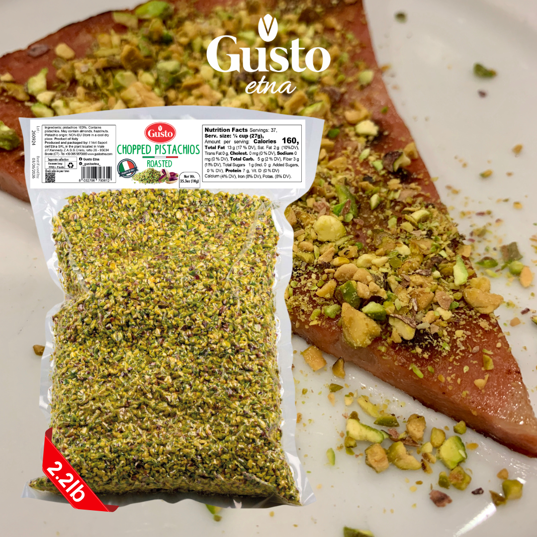 Gusto Etna Roasted Chopped Pistachios – 1kg / 2.2 lb Bulk
