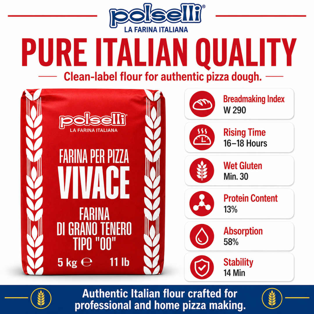 Polselli, Vivace Tipo 00 Pizza Flour, 11lb (5 kg)