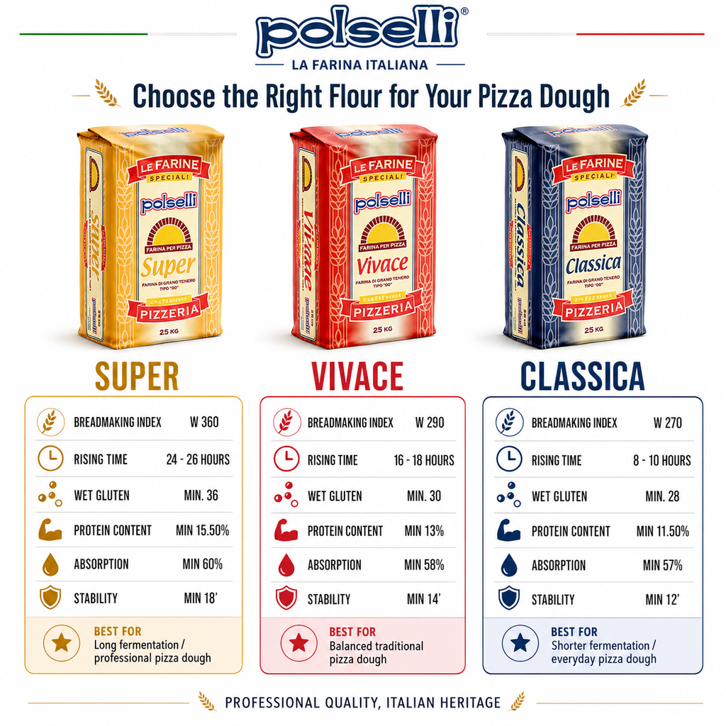 Polselli Classica Tipo 00 Pizza Flour, Authentic Neapolitan Pizza Flour, 5 kg (11 lb)