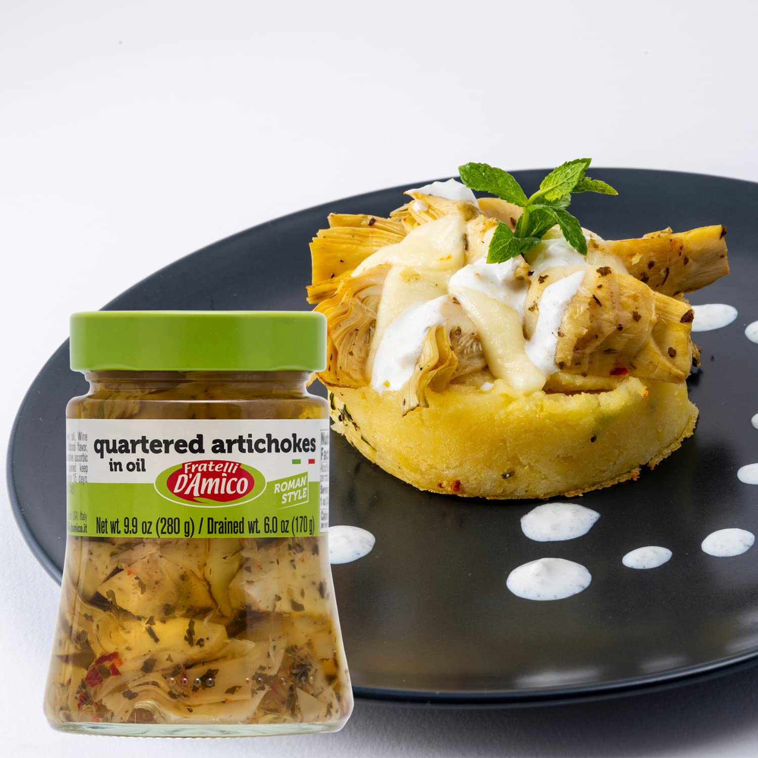 Fratelli D'Amico Quartered Artichokes In Oil "Roman Style", 9.9oz (280 g)