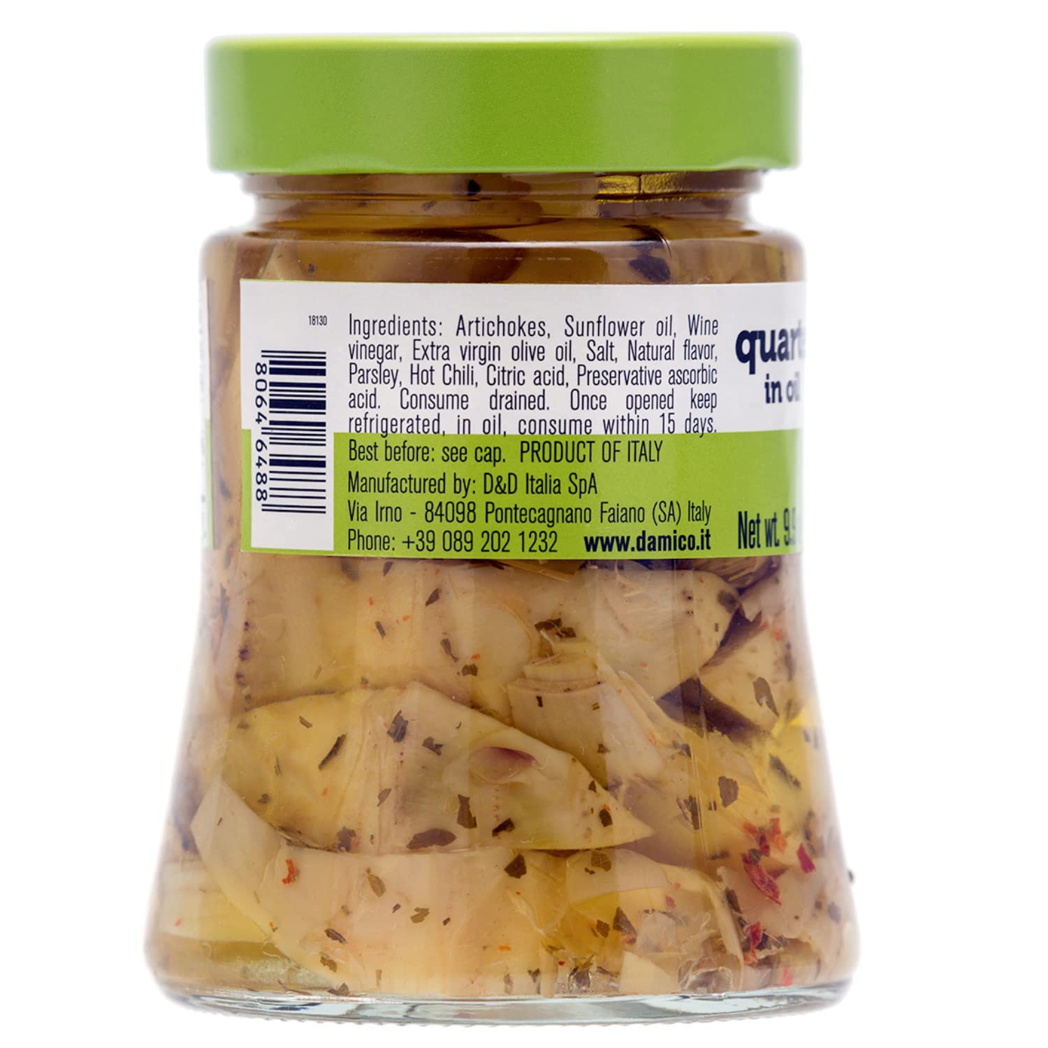 Fratelli D'Amico Quartered Artichokes In Oil "Roman Style", 9.9oz (280 g)