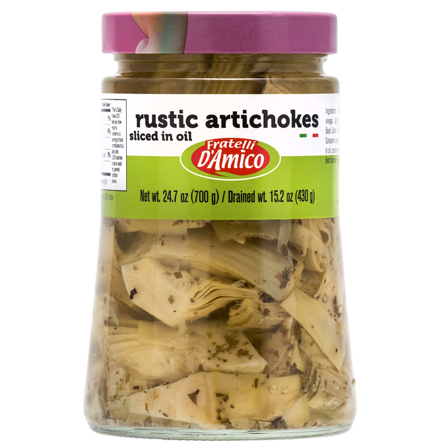 SALE! Fratelli D'Amico, Rustic Artichokes Sliced in oil, 24.7oz (700g) best by June 2026