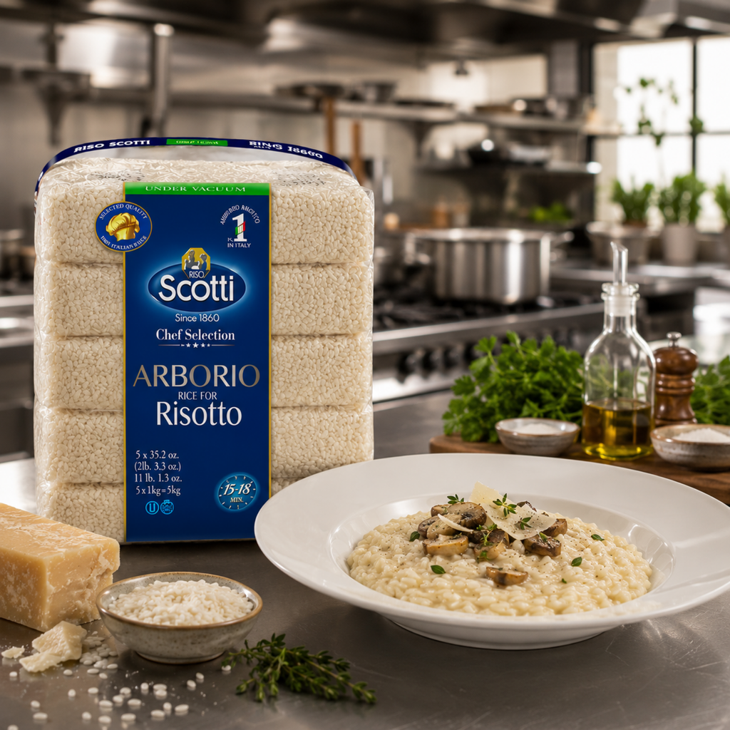 Riso Scotti Italian Arborio Risotto Rice – 5 x 1 kg (11 lb)