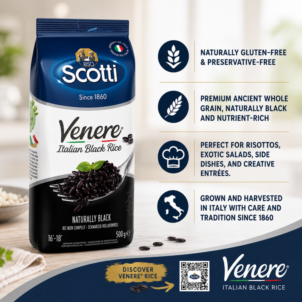 Riso Scotti, Venere Black Italian Rice, 1.1 lb (500 g)