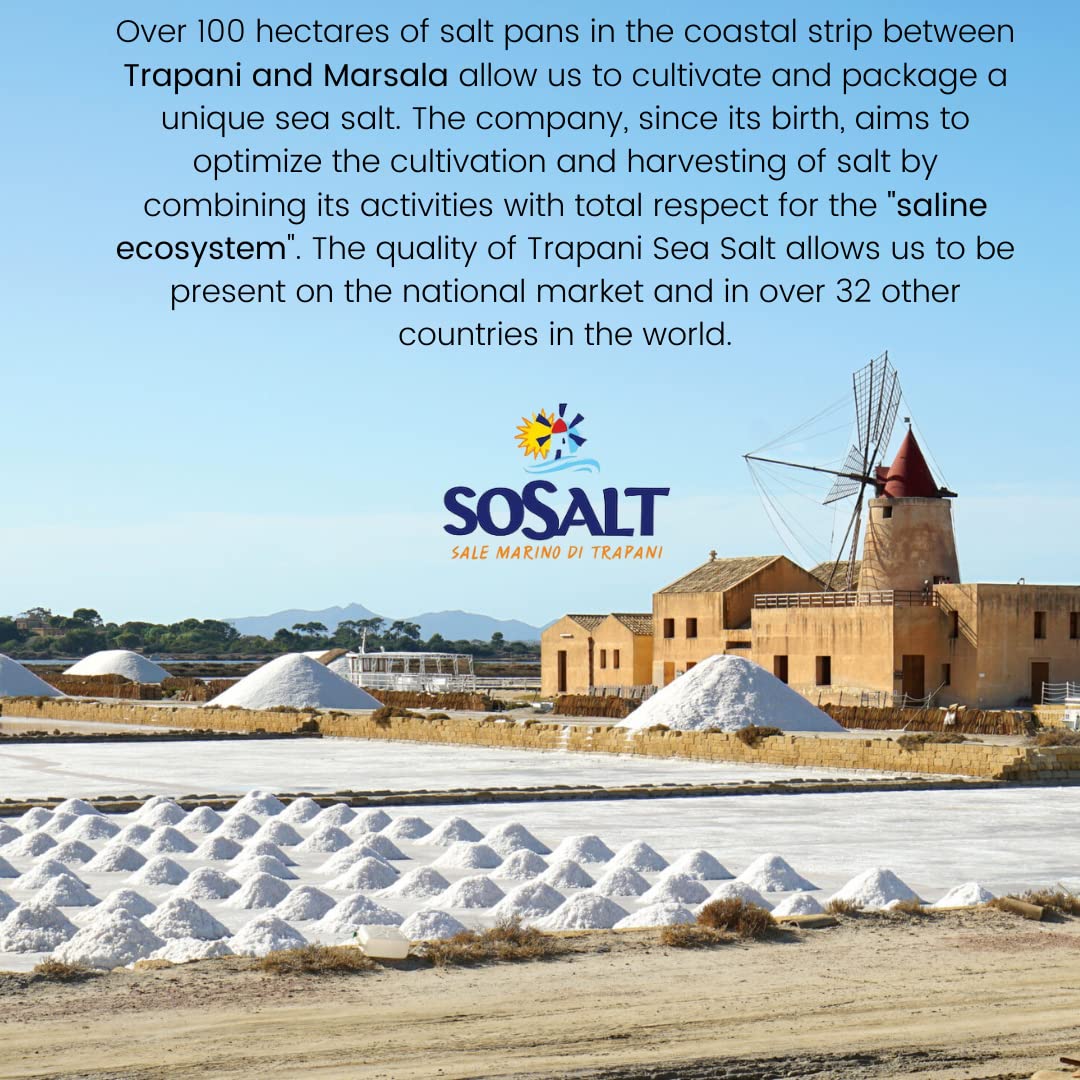 SoSalt Coarse Sea Salt from Sicily | XL Foodservice Bucket 12.5 kg (27.5 lb) | Kosher, All Natural Mediterranean Sea Salt