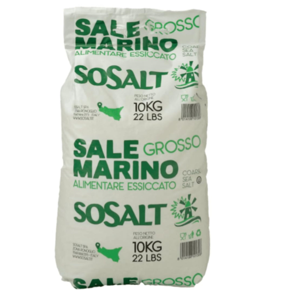 SoSalt Coarse Sea Salt from Sicily | Bulk Foodservice Bag 10 kg (22 lb) | Kosher, All Natural