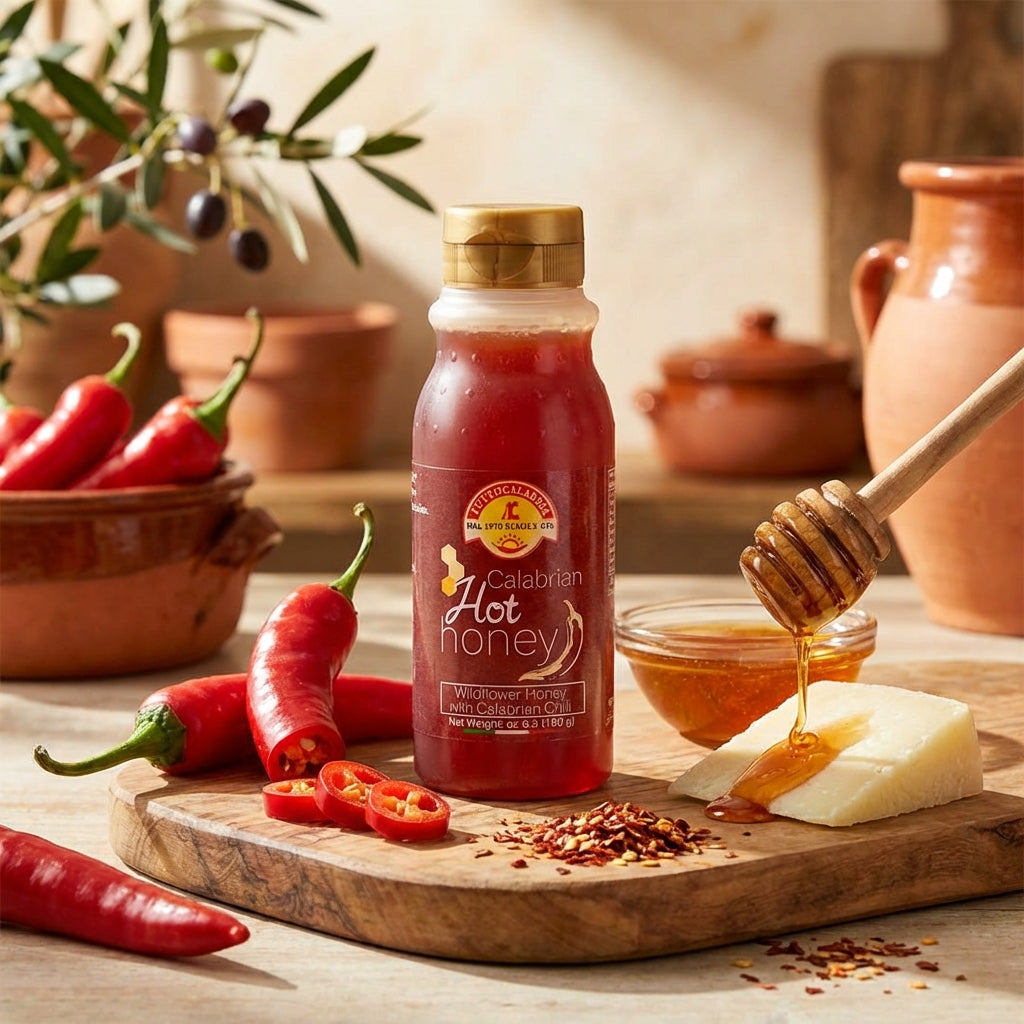 TuttoCalabria Hot Honey with Calabrian Chili Peppers – 6.3 oz (180 g)