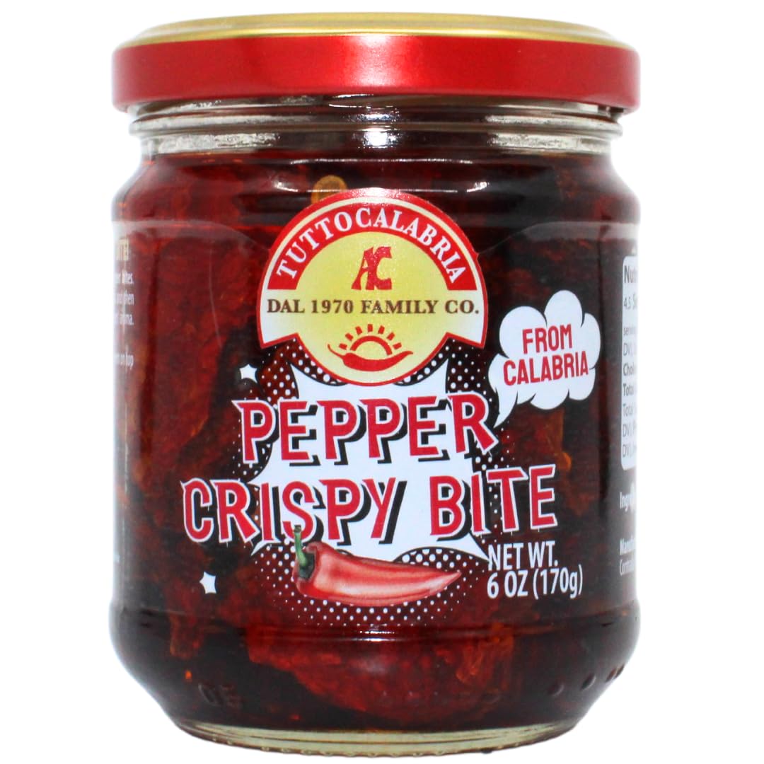 SALE! TuttoCalabria, Crispy Calabrian Chili Peppers in Oil, Mild Chili Crisps 6oz