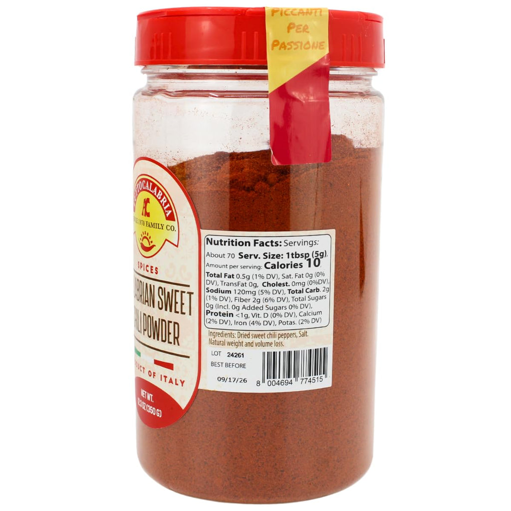 TuttoCalabria, Sweet & MILD Calabrian Chili Powder Shaker (Large), 12.3oz (350g)