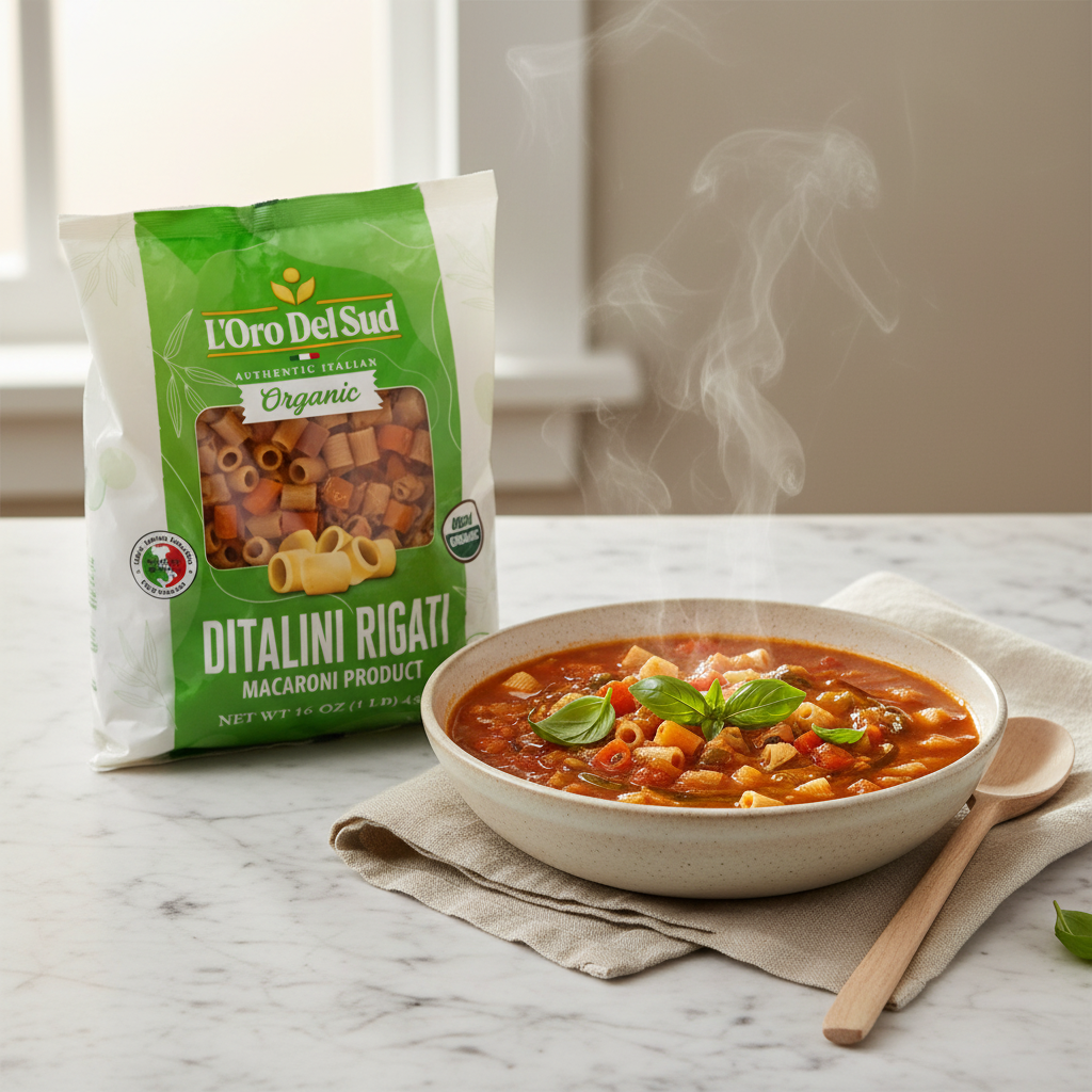 L'Oro Del Sud, Organic Ditalini Pasta, 20 Pack x 1 lb