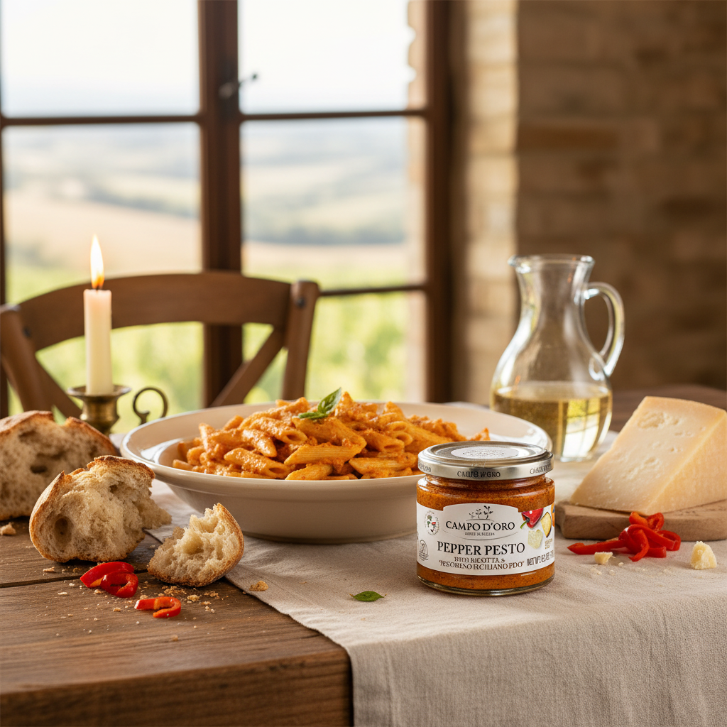 Campo D'Oro, Pepper and Ricotta Pesto with Pecorino, 6.35oz