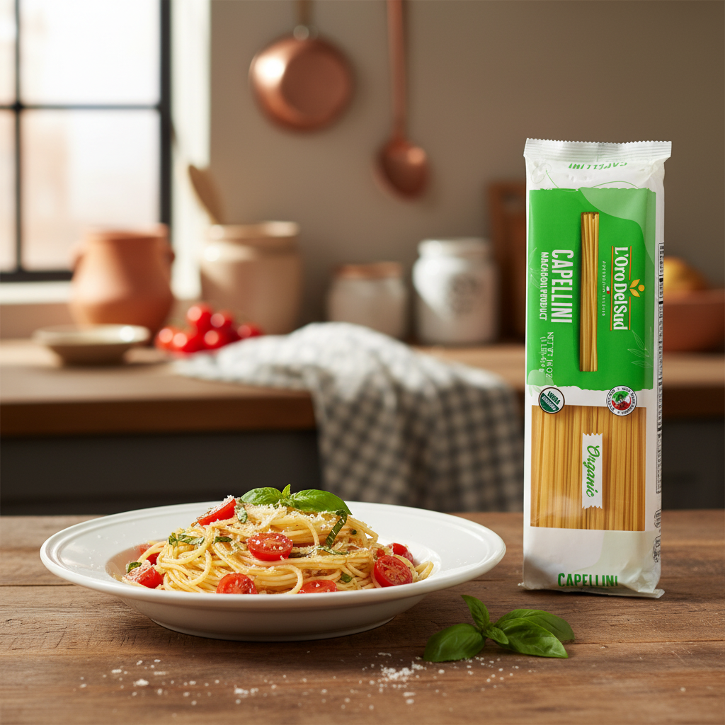L'Oro Del Sud, Organic Capellini Pasta 20 Pack x 1 lb