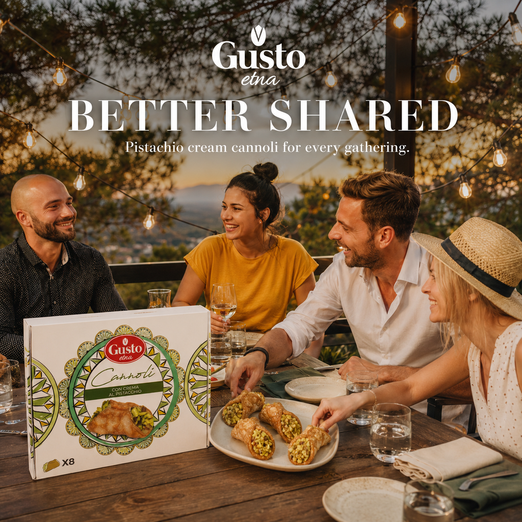 Gusto Etna, Sicilian 8 pcs Cannoli filled with Pistachio Cream Gift Box