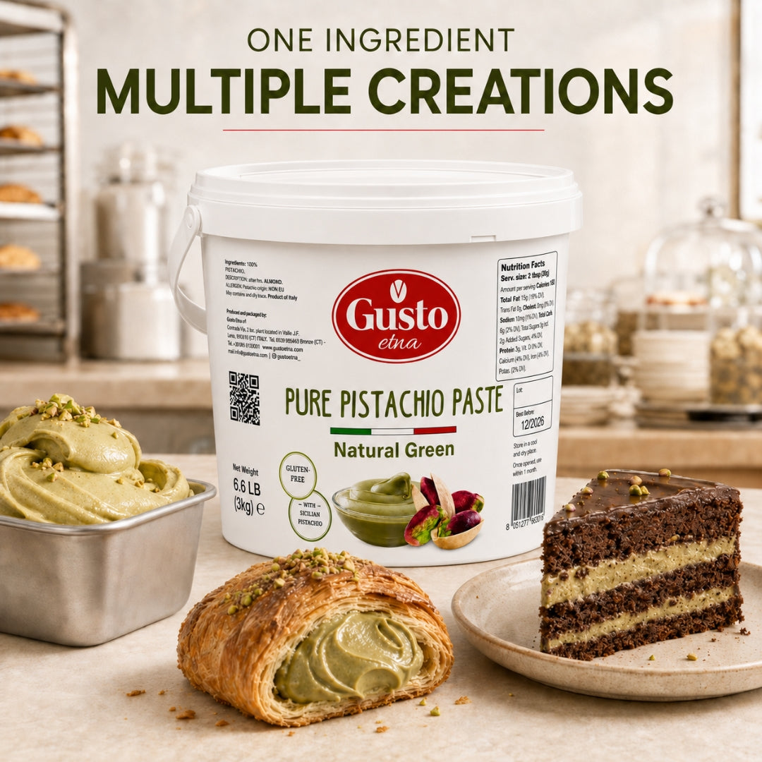 Gusto Etna 100% Sicilian Pistachio Paste – Unsweetened – 3kg (6.6 lb) Bulk