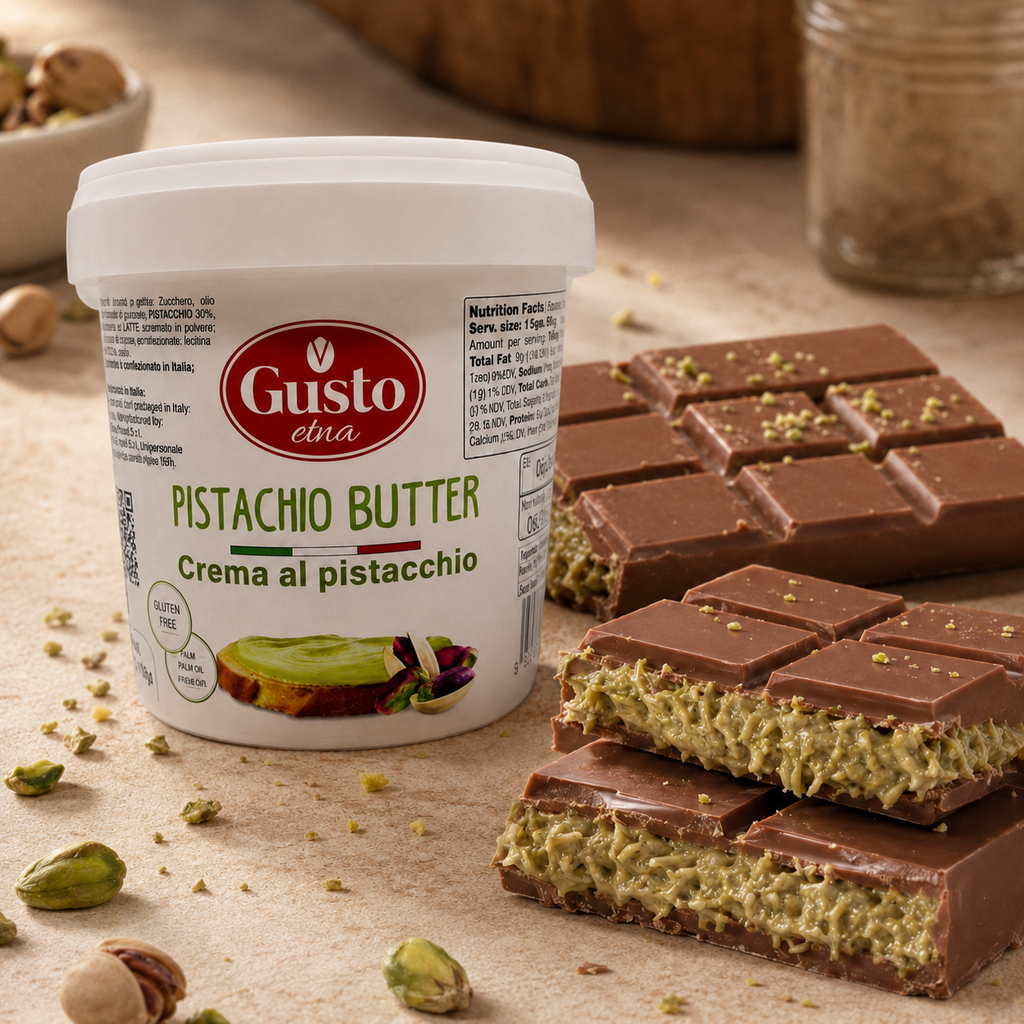 Gusto Etna Sicilian Pistachio Cream Spread – 35% Pistachio – 3kg (6.6 lb) Bulk