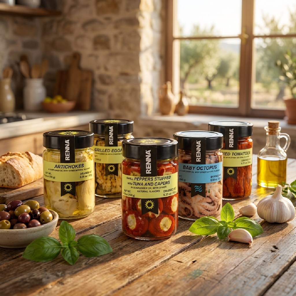 SALE! Renna, Small Peppers Stuffed with Tuna And Capers in preserved in oil, 10.58oz