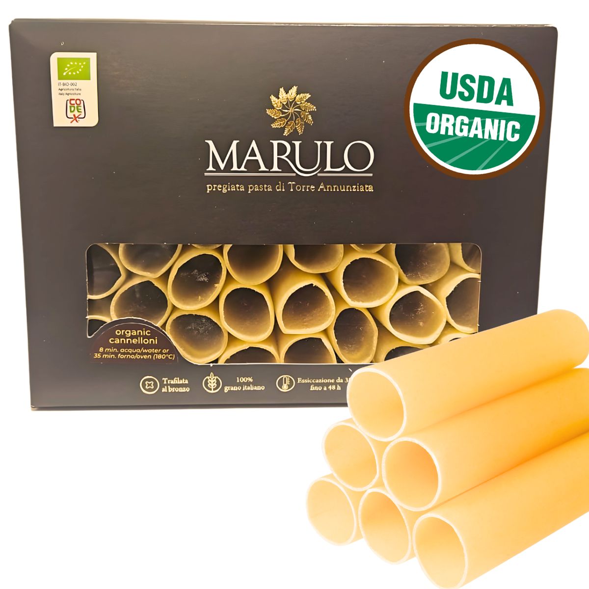 Marulo, Organic Cannelloni, Bronze Die Cut, (500g)