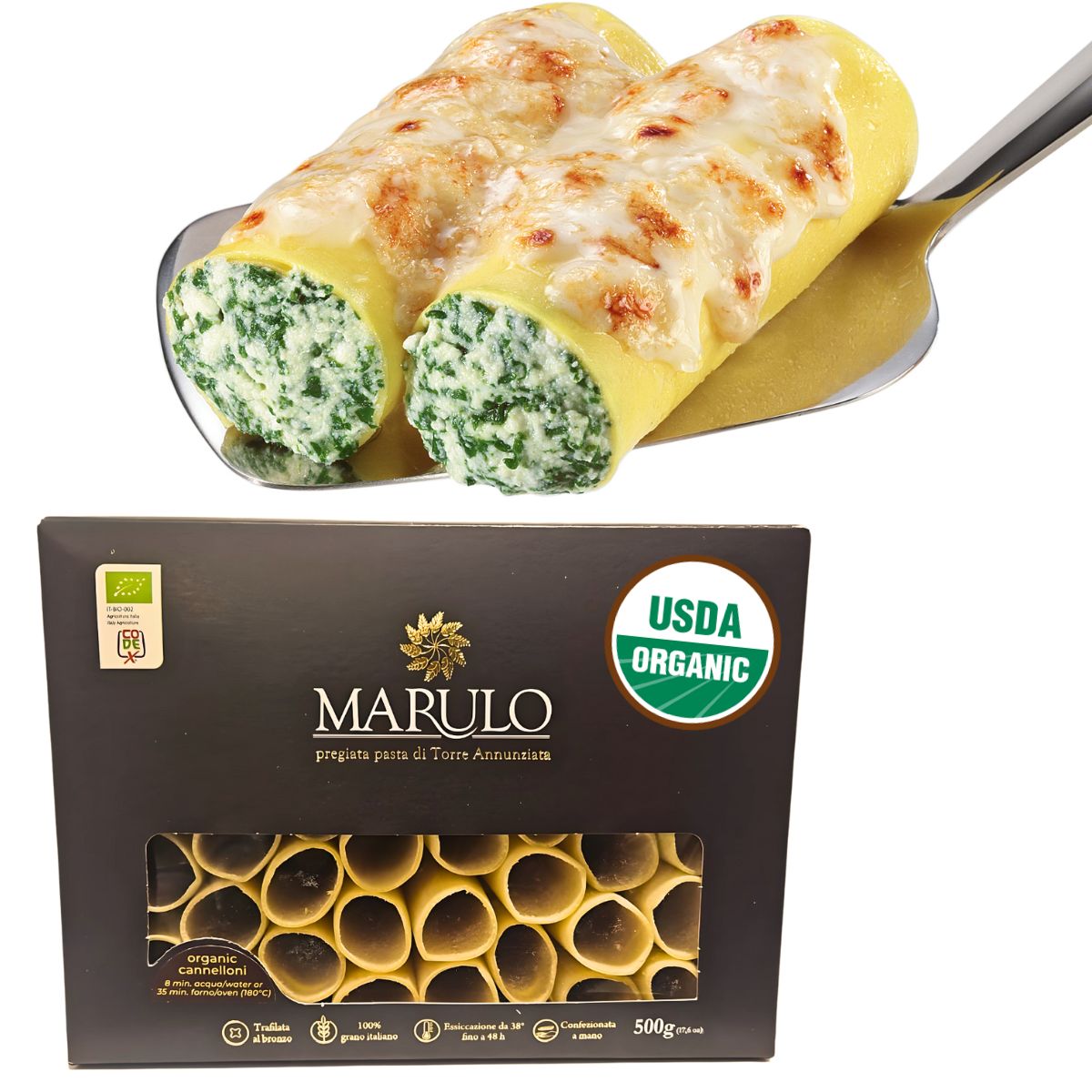 Marulo, Organic Cannelloni, Bronze Die Cut, (500g)