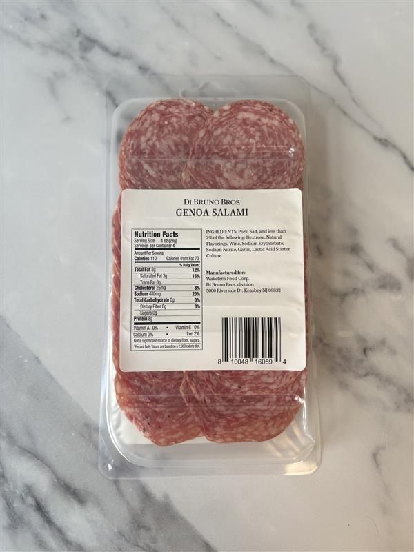 Sliced Genoa Salami