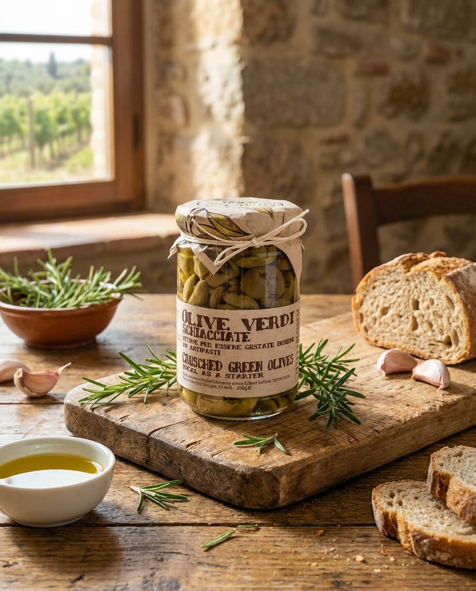 Artigiani dei Sapori, Italian Cracked Green Olives, 9.8oz (277g)